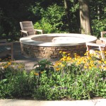 FLAGSTONE FIREPIT with LIMESTONE CAP